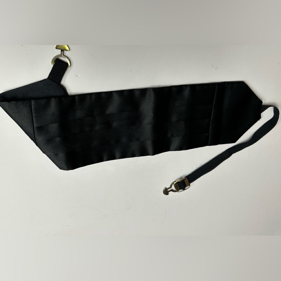 Black Poly satin tuxedo cummerbund size Small - Picture 1 of 12
